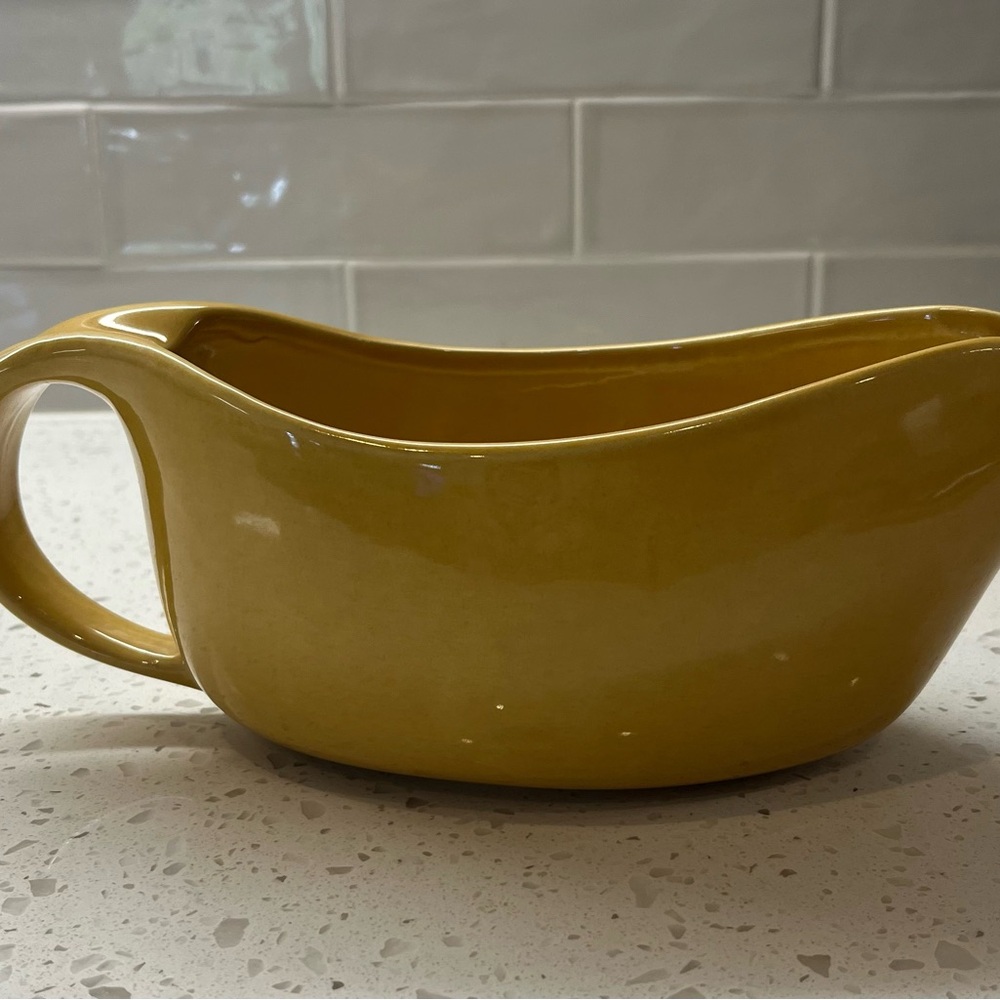 Yellow Gold Ceramic Gravy Boat